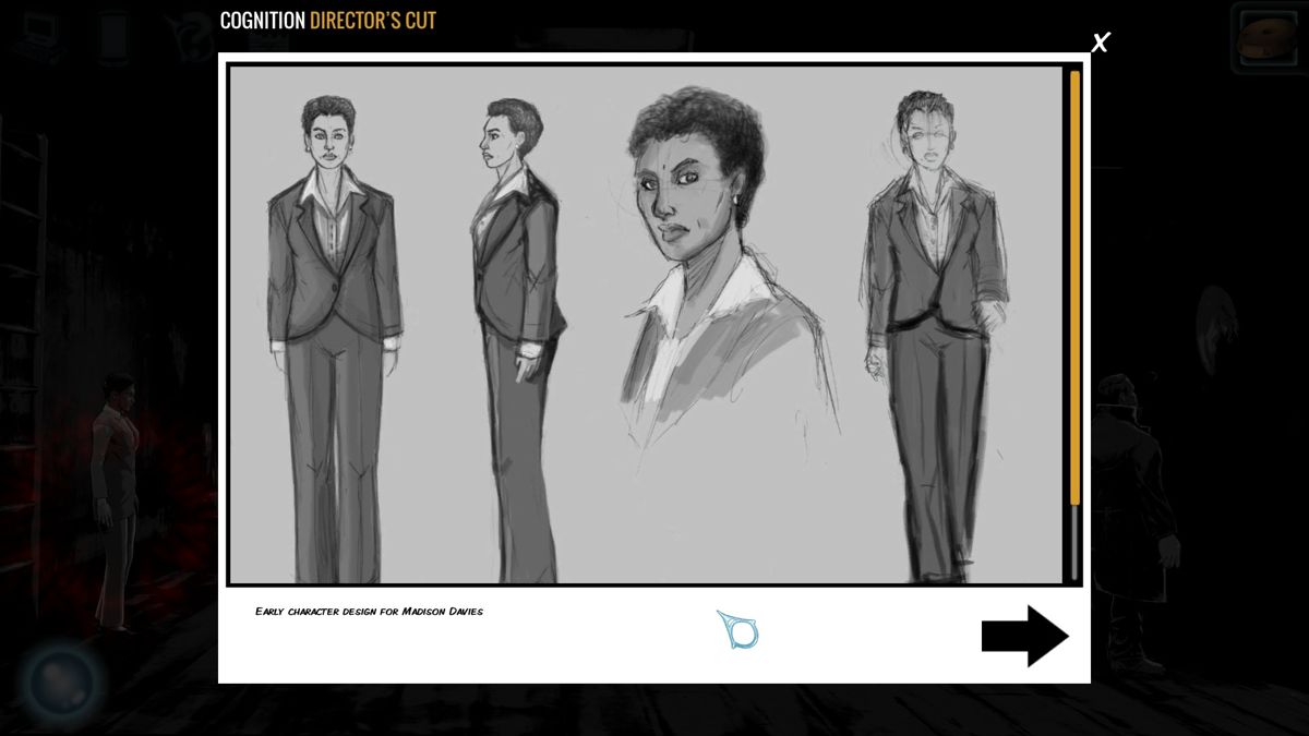 Cognition: Game of the Year Edition (Windows) screenshot: Episode 1 GOTY - concept art for Madison, Erica's boss.
