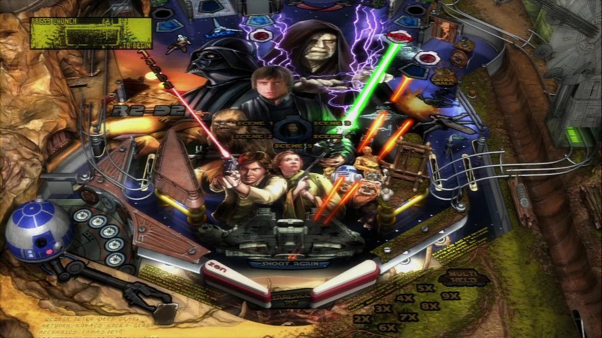 Zen Pinball 2 (PlayStation 3) screenshot: 'Return of the Jedi' board. Very colourful.