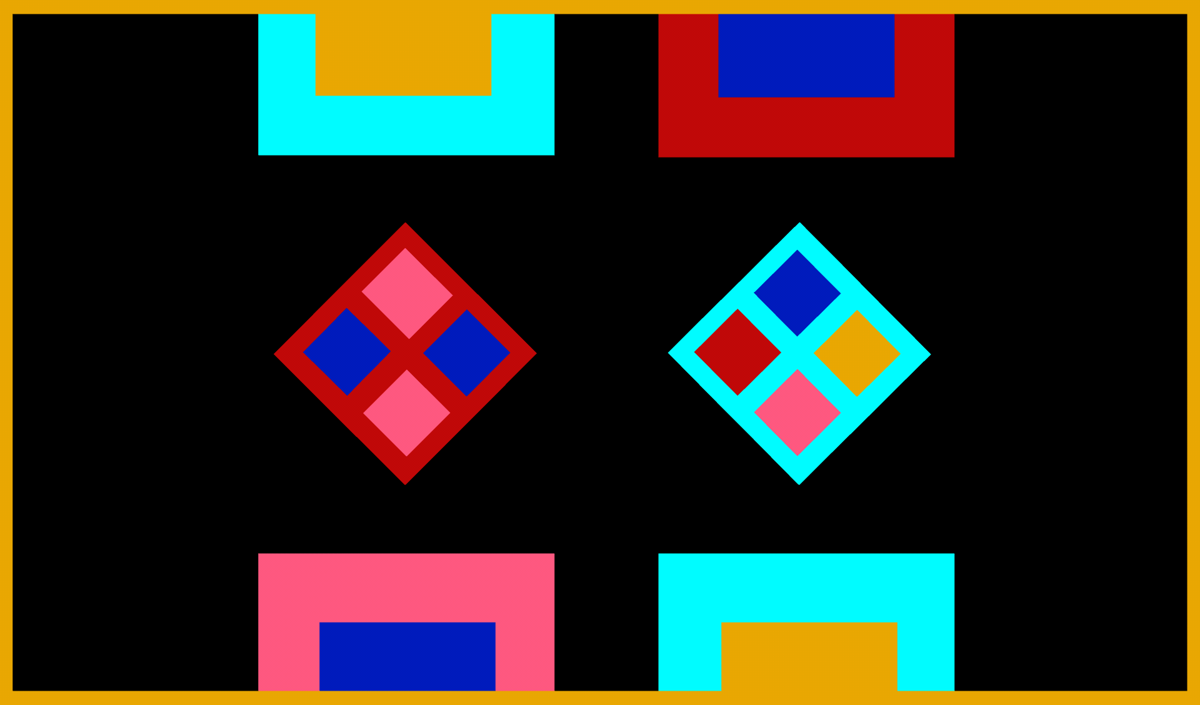 Color Zen (Android) screenshot: More complex shapes hidden inside other shapes.