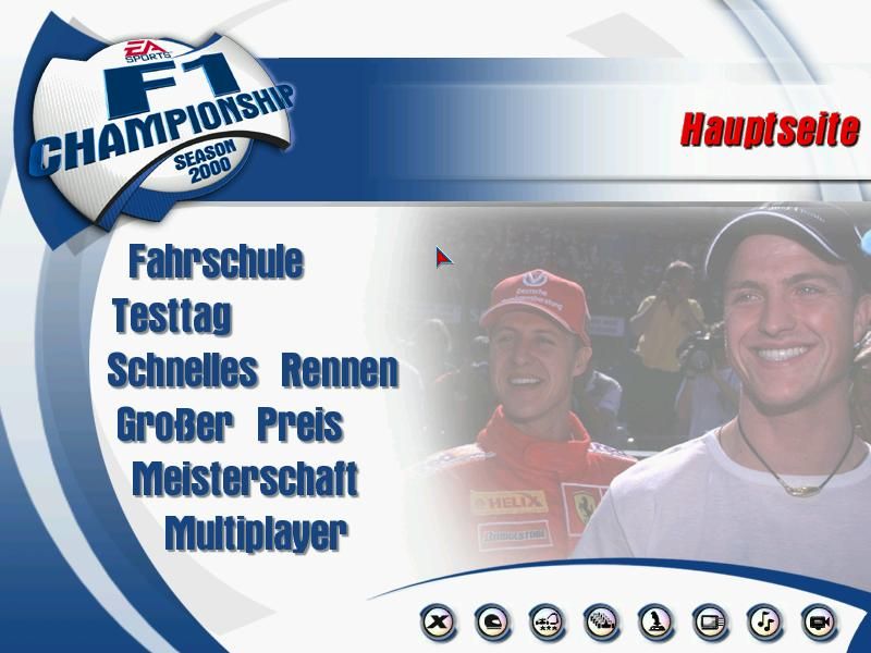F1 Championship: Season 2000 (Windows) screenshot: Main screen