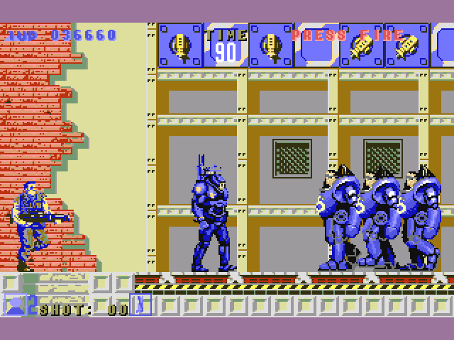 ESWAT: Cyber Police (Amiga) screenshot: Stage 13