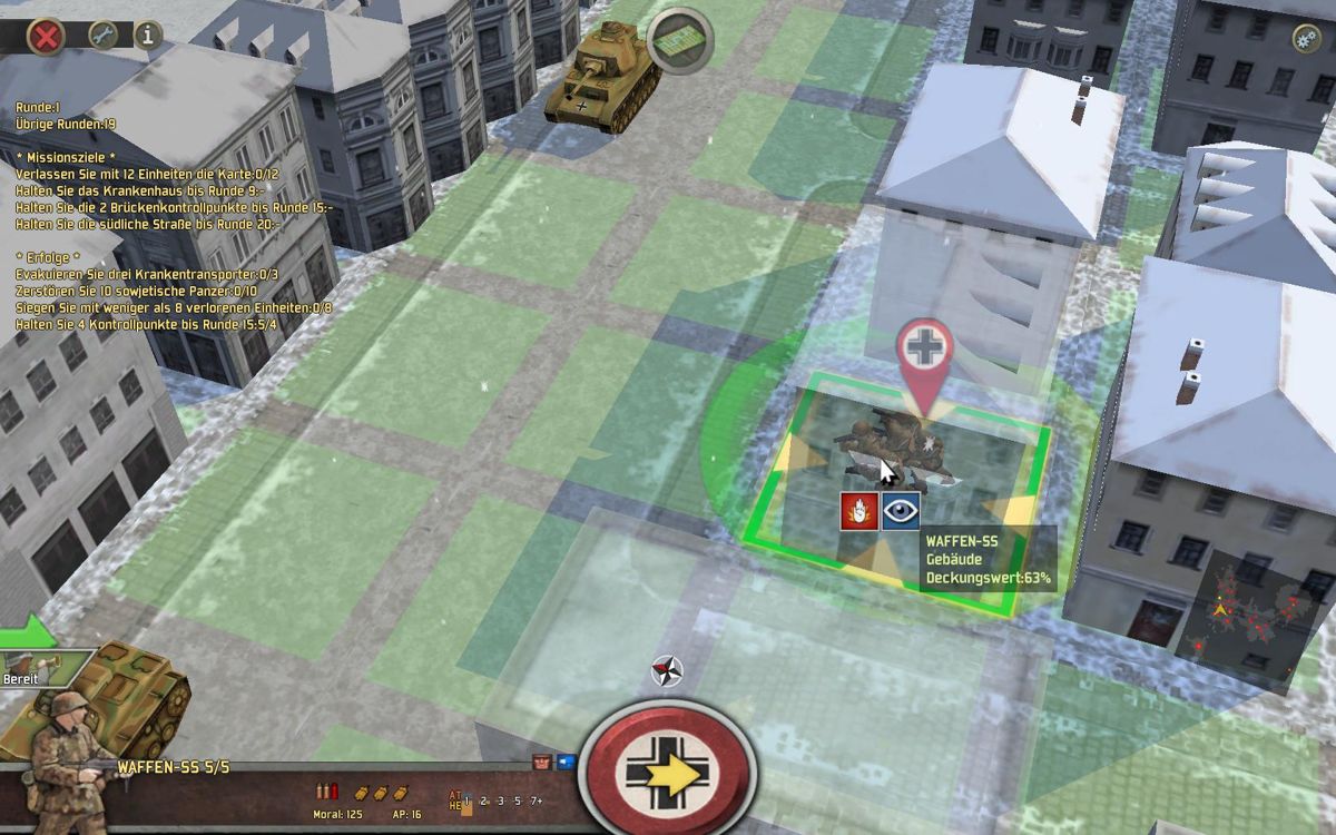 <small>Battle Academy 2: Eastern Front (Windows) screenshot:</small><br> Panzer IV and Waffen SS