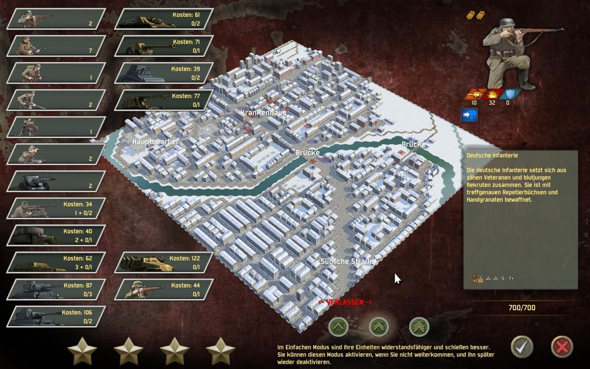 Battle Academy 2: Eastern Front (Windows) screenshot: Choose your units.