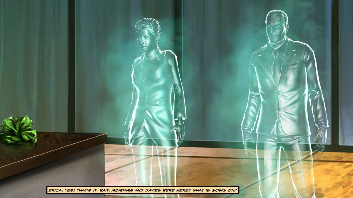 Cognition: An Erica Reed Thriller - Episode 3: The Oracle (Windows) screenshot: Both your superiors have already been to this apartment... what's their connection to Cordelia and Max?