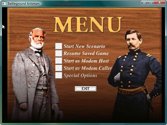 Battleground 5: Antietam (Windows) screenshot: Main screen