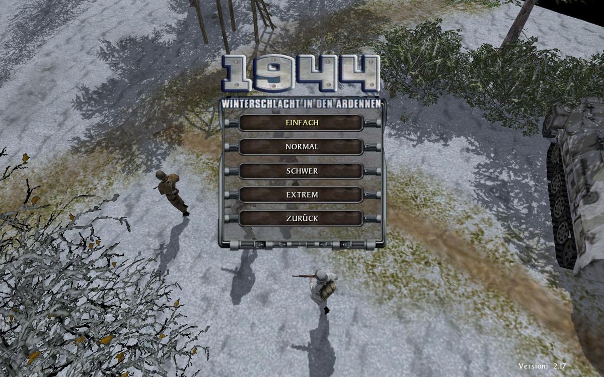 No Surrender: Battle of the Bulge (Windows) screenshot: difficulty selection