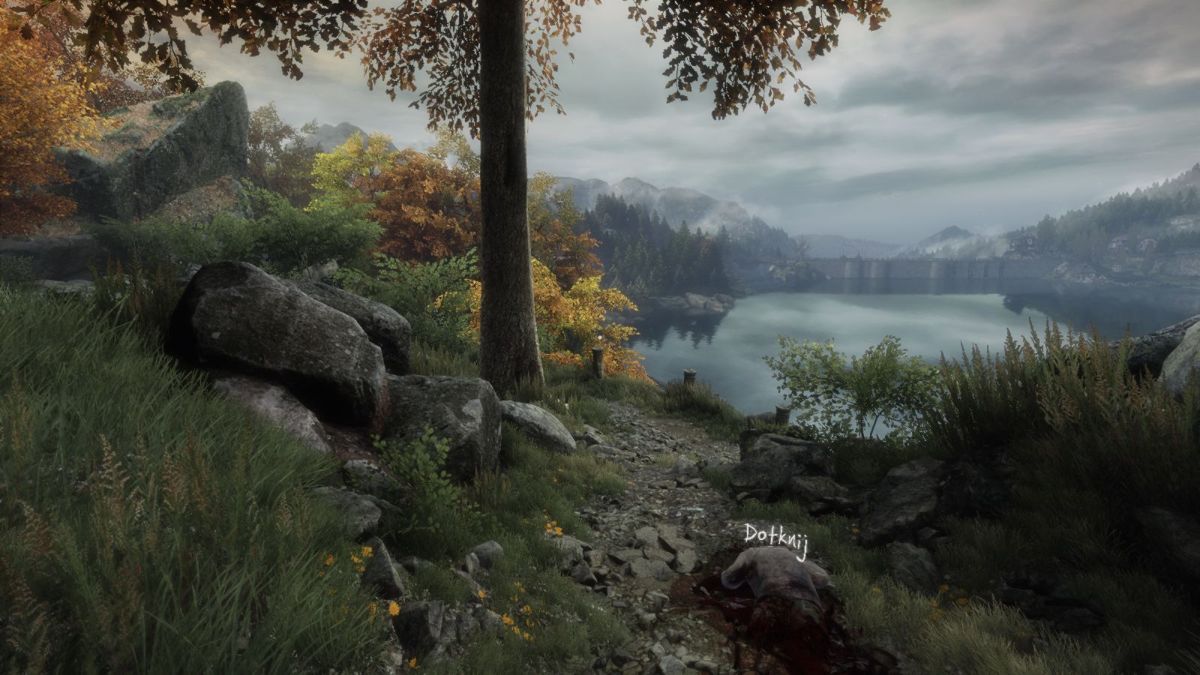 The Vanishing of Ethan Carter (Windows) screenshot: A corpse near the river