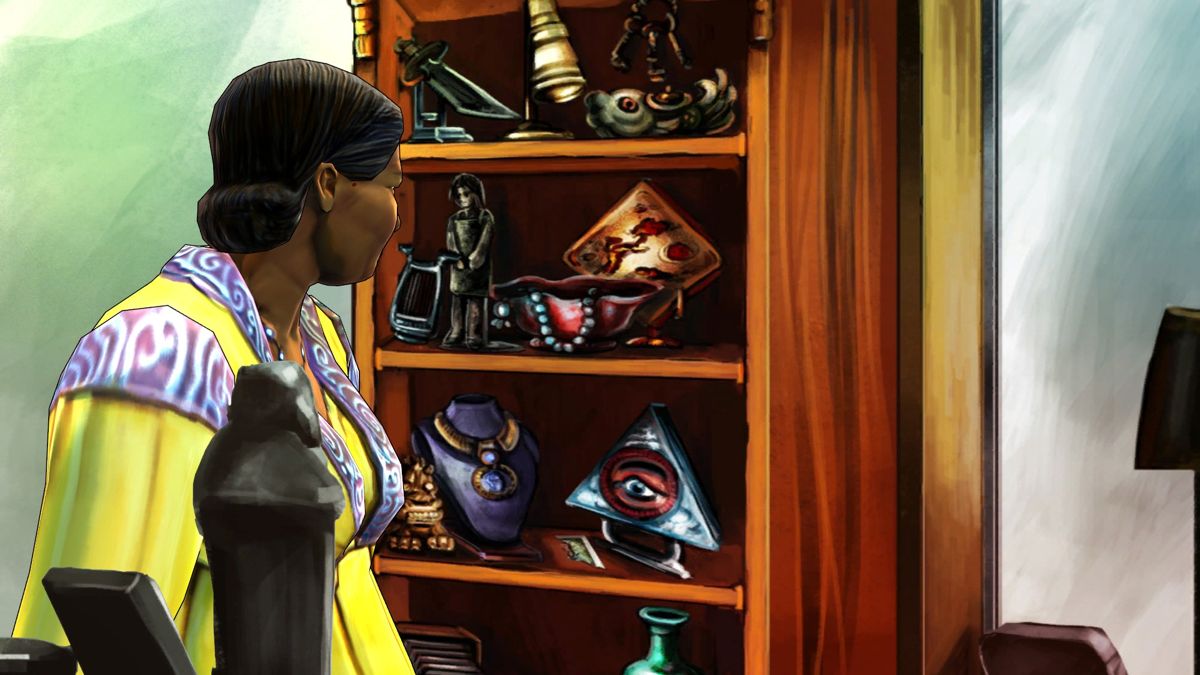 Cognition: An Erica Reed Thriller - Episode 4: The Cain Killer (Windows) screenshot: Rose showing some artifacts to Erica.