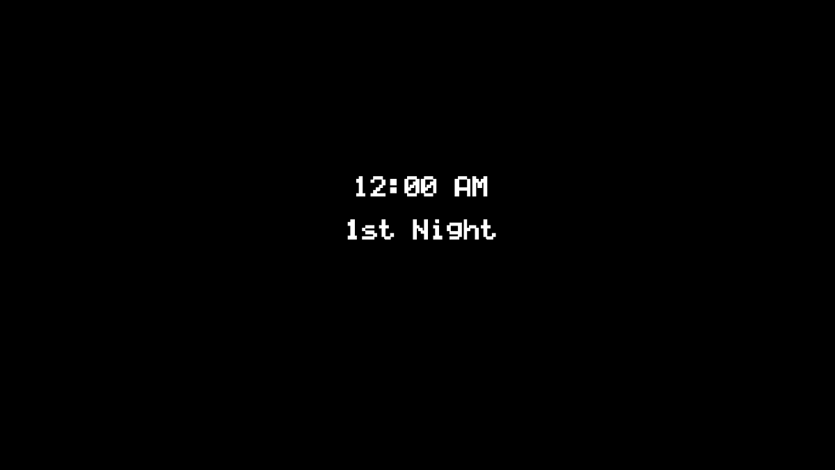Five Nights at Freddy's (Windows) screenshot: Start time on your first night