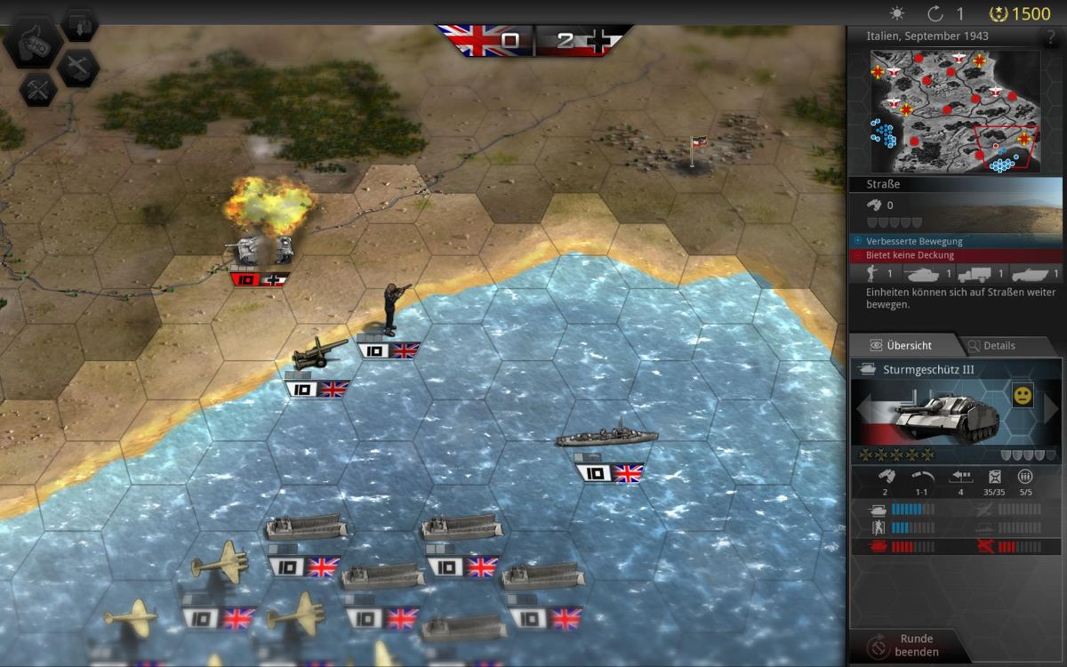 Panzer Tactics HD (Windows) screenshot: Allies in Italy