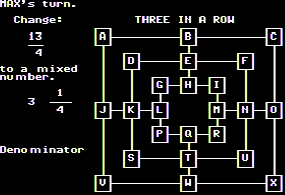 Salina Math Games: Disk Two (Apple II) screenshot: I Take a Position