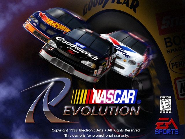 NASCAR: Revolution (Windows) screenshot: Title screen Demo version