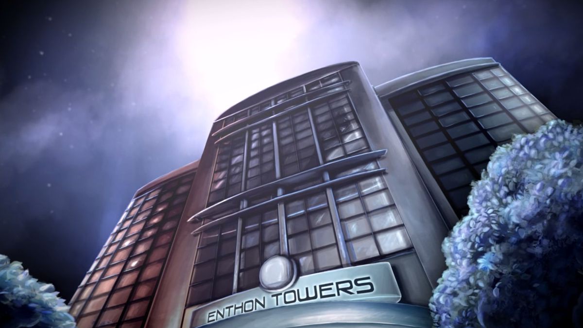 Cognition: An Erica Reed Thriller - Episode 2: The Wise Monkey (Windows) screenshot: Enthon Towers scene starts yet another case that is to be continued in the next episode.