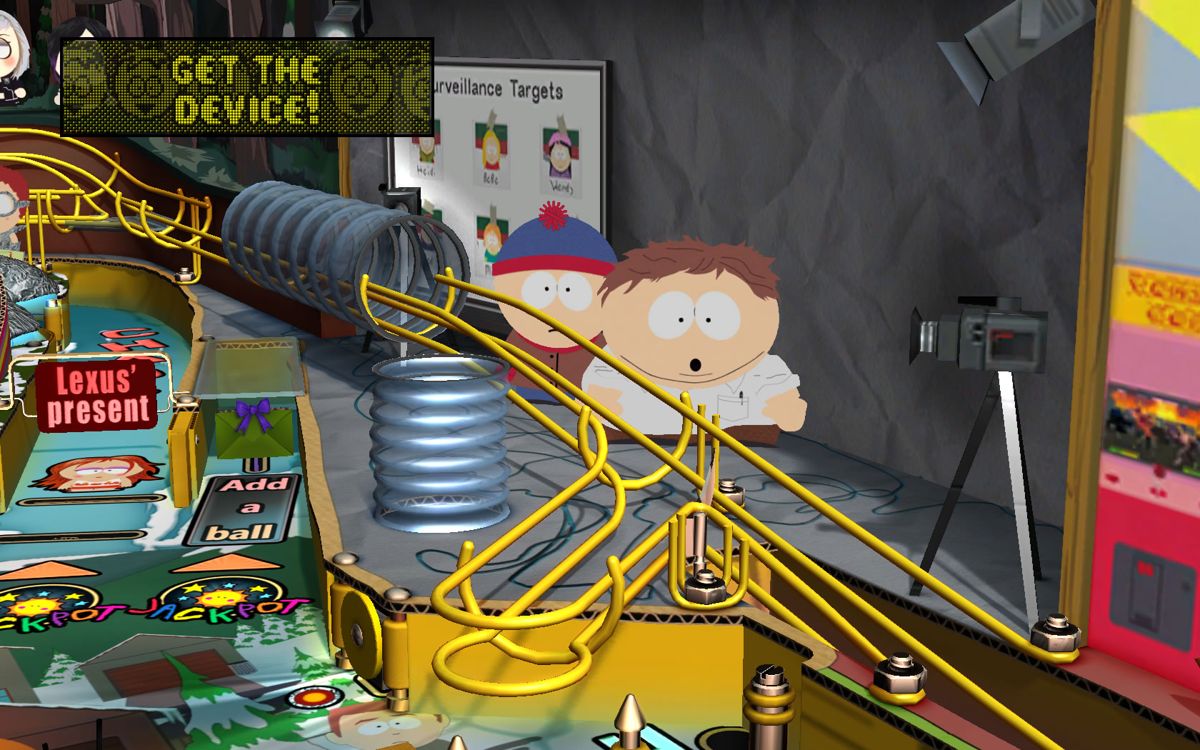 Zen Pinball 2: South Park Pinball (Windows) screenshot: <i>Butters' Very Own Pinball Game</i> - You need to get the future telling device from the girls.