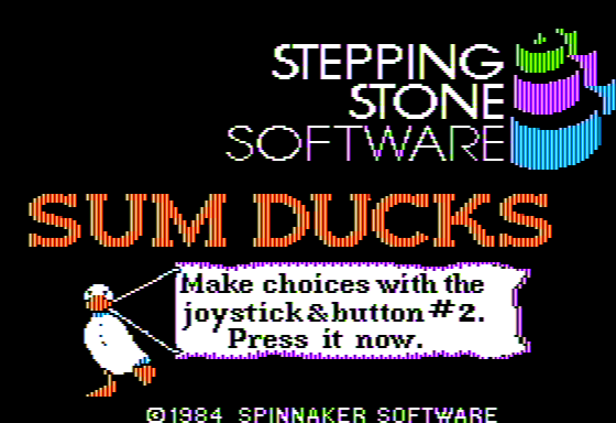 Sum Ducks (Apple II) screenshot: Title Screen
