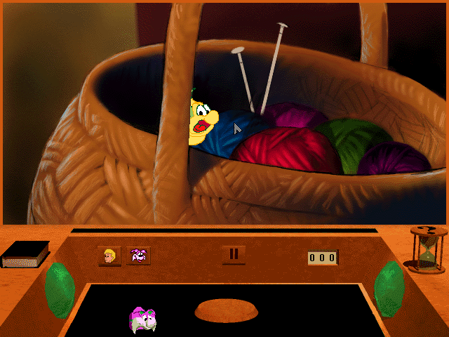 Torin's Passage (DOS) screenshot: Catch this worm while it tries to hide from your mouse cursor