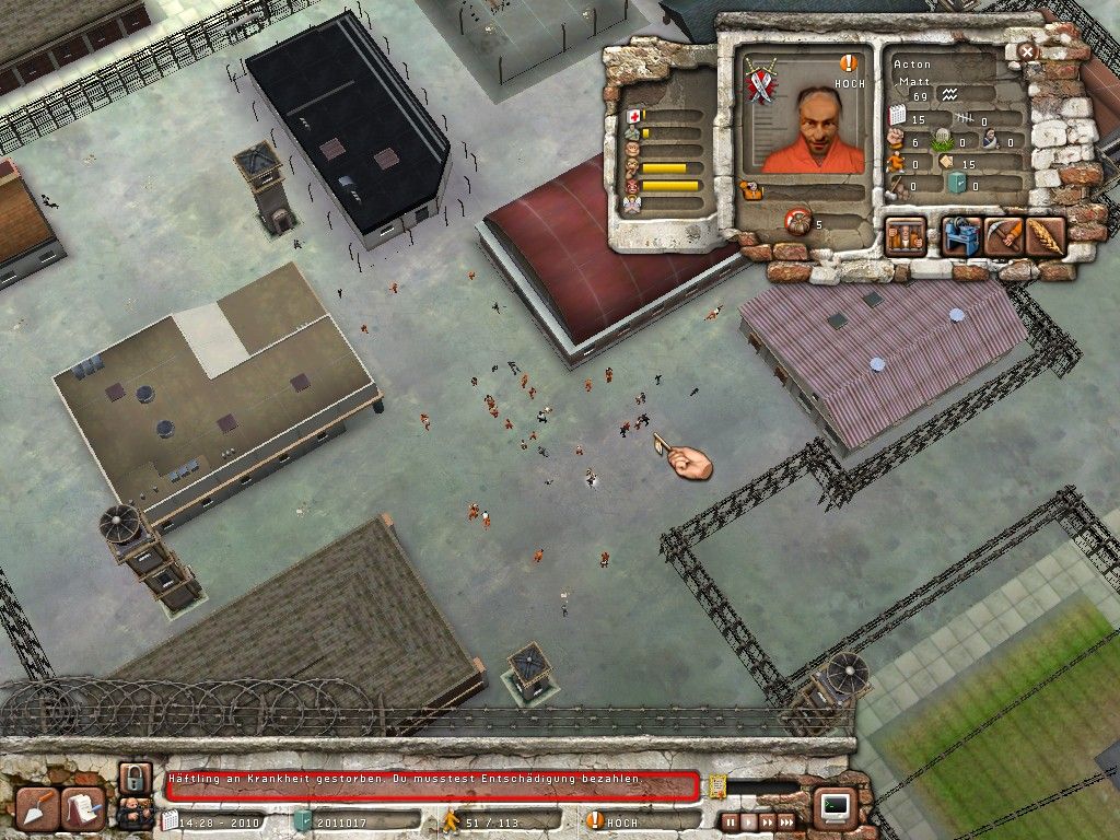 Prison Tycoon 2: Maximum Security (Windows) screenshot: rebellion