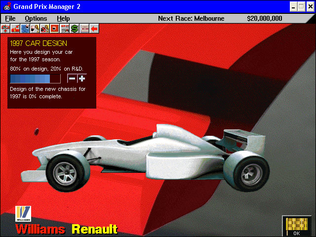Grand Prix Manager 2 (Windows) screenshot: Designed car model