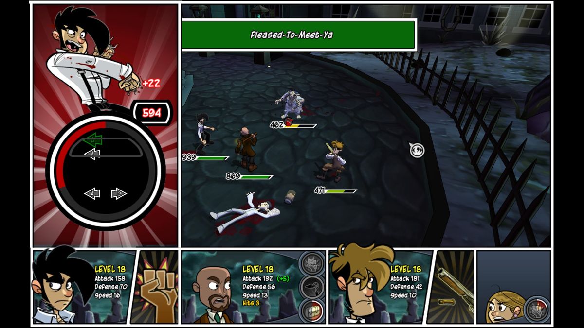 On the Rain-Slick Precipice of Darkness: Episode Two (Windows) screenshot: The special attacks require you to complete mini-games to deal more damage.