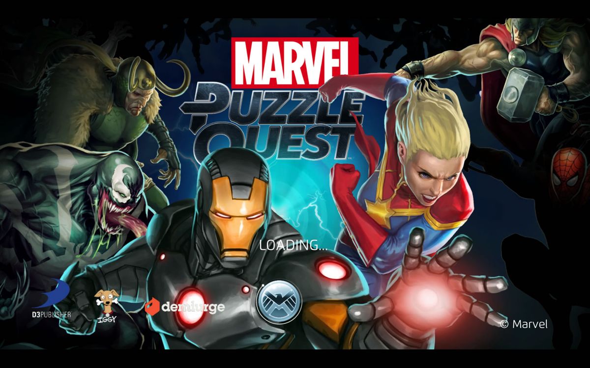 Marvel Puzzle Quest (Windows) screenshot: Title screen