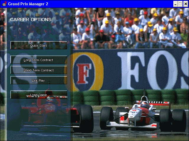 Grand Prix Manager 2 (Windows) screenshot: Career options