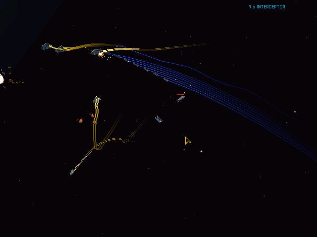 Homeworld (Windows) screenshot: First space battle