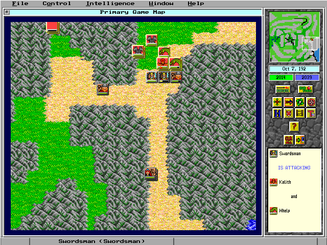 Empire II: The Art of War (DOS) screenshot: More enemy approach from the north.