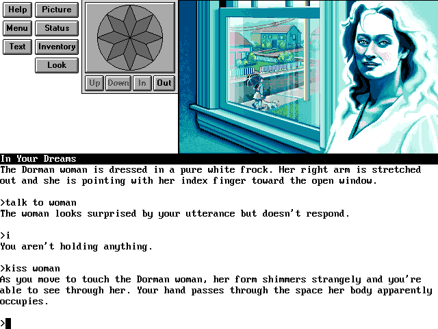 Frederik Pohl's Gateway (DOS) screenshot: You are in your dreams. Literally!