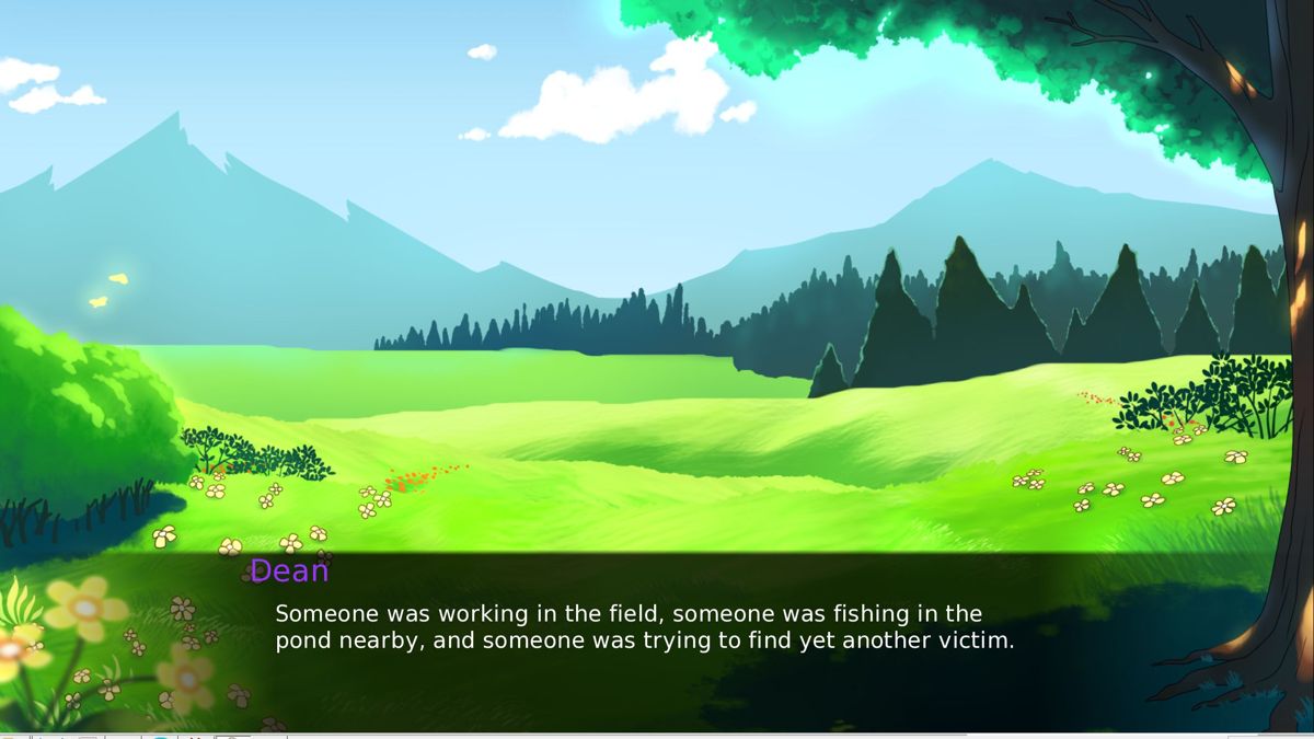 The Love Witches (Windows) screenshot: There's no title screen or main menu. The game starts with Dean pondering his current status