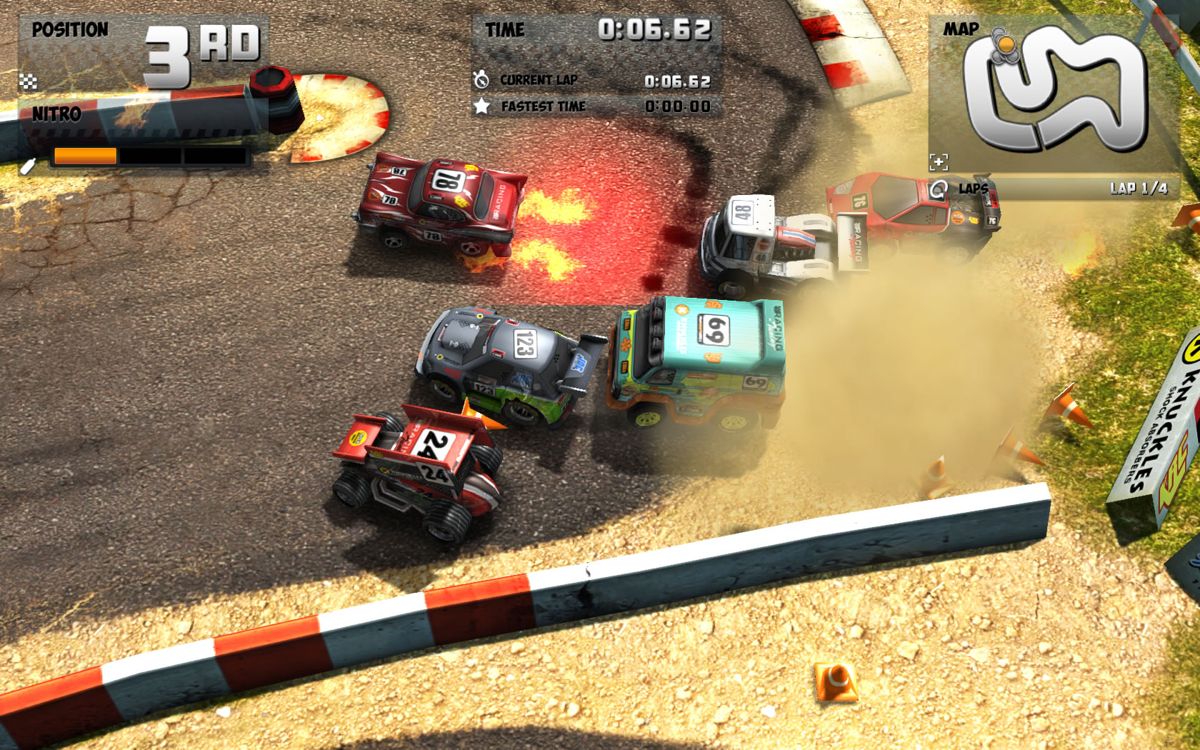 Mini Motor Racing (Windows) screenshot: The flower van is still quite fast.