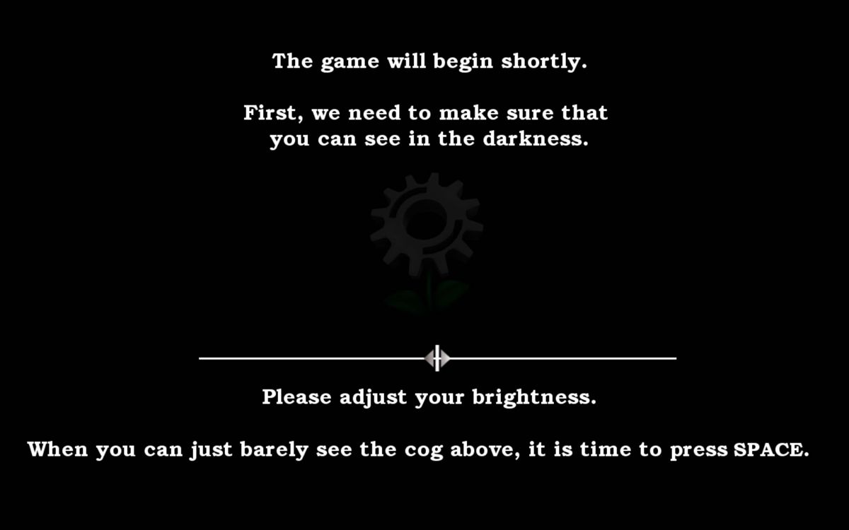 They Breathe (Windows) screenshot: Adjusting the brightness before starting the game.