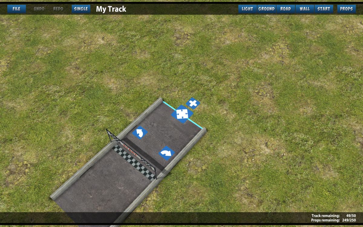 Mini Motor Racing (Windows) screenshot: Using the track editor to create a custom track.