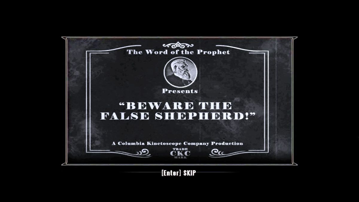 BioShock Infinite (Macintosh) screenshot: The False Shepherd .... hmmmm