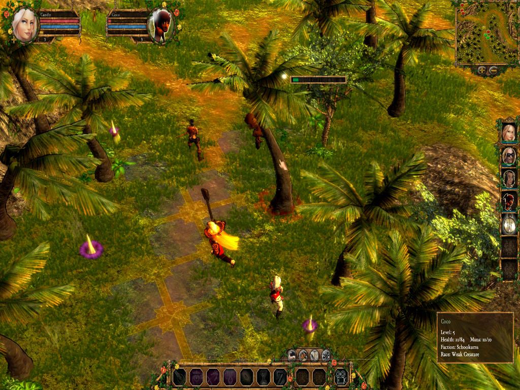 Holy Avatar vs. Maidens of the Dead (Windows) screenshot: Enemy on tree