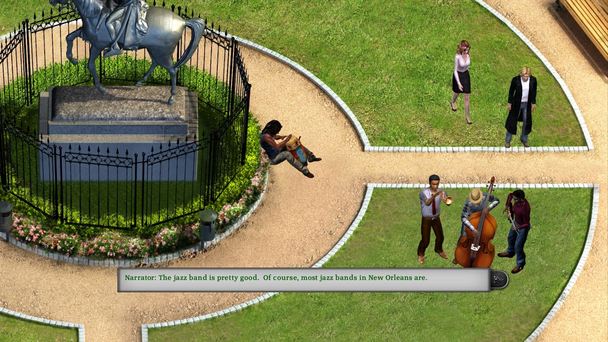 Gabriel Knight: Sins of the Fathers - 20th Anniversary Edition (Windows) screenshot: There's a lot of people in the park.