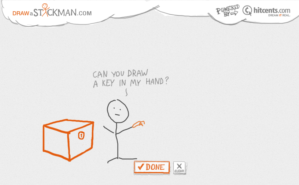 Draw a Stickman (Browser) screenshot: I drew a key to open the box.