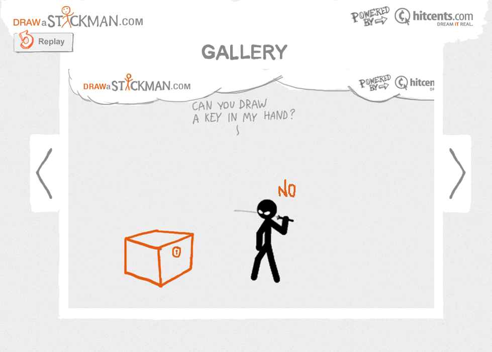 Draw a Stickman (Browser) screenshot: Another example from the gallery: some users get quite creative.