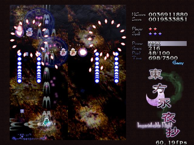Tōhō: Imperishable Night (Windows) screenshot: These small maids are annoying.
