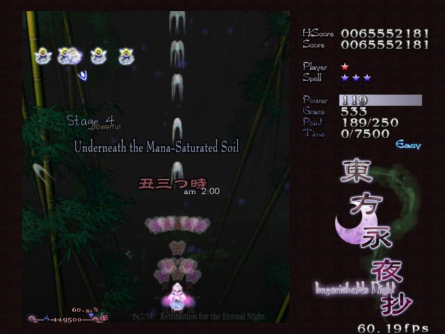 Tōhō: Imperishable Night (Windows) screenshot: Stage 4