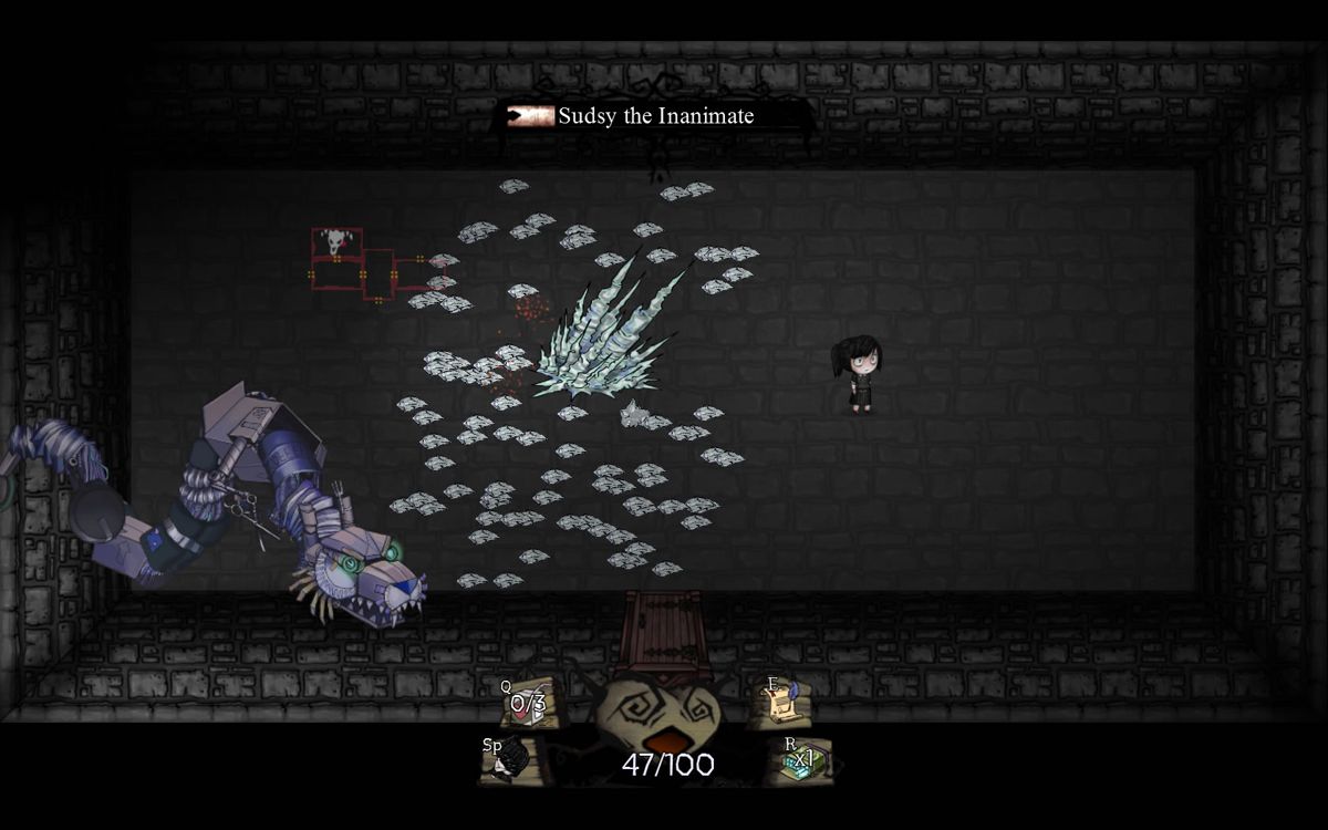 Our Darker Purpose (Windows) screenshot: This boss shoots many spikes.