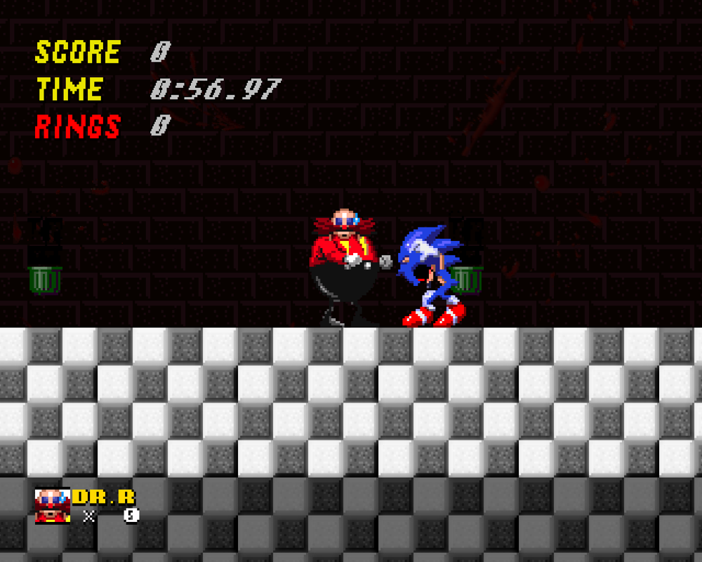 Sonic.EXE: The Game (Windows) screenshot: Eek! It's Sonic, again!