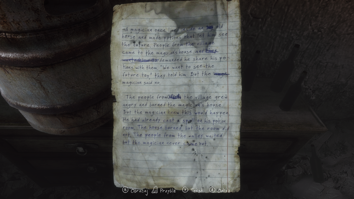 The Vanishing of Ethan Carter (Windows) screenshot: One of notes found by Prospero.