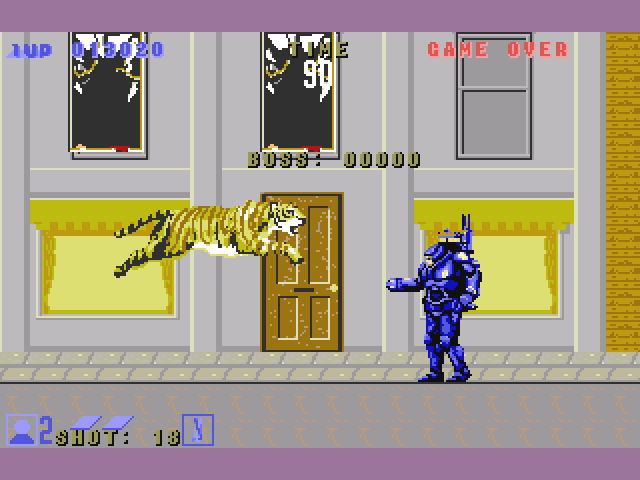 ESWAT: Cyber Police (Amiga) screenshot: Stage 07 Boss