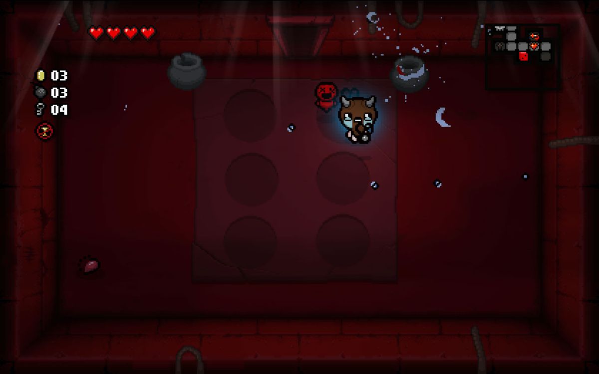The Binding of Isaac: Rebirth (Windows) screenshot: The dice room is a new type of room that will perform one of six changes to the level environment, items or the character's abilities.