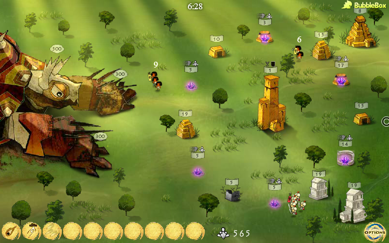 Civilizations Wars (Browser) screenshot: Battling a Giant Turtle