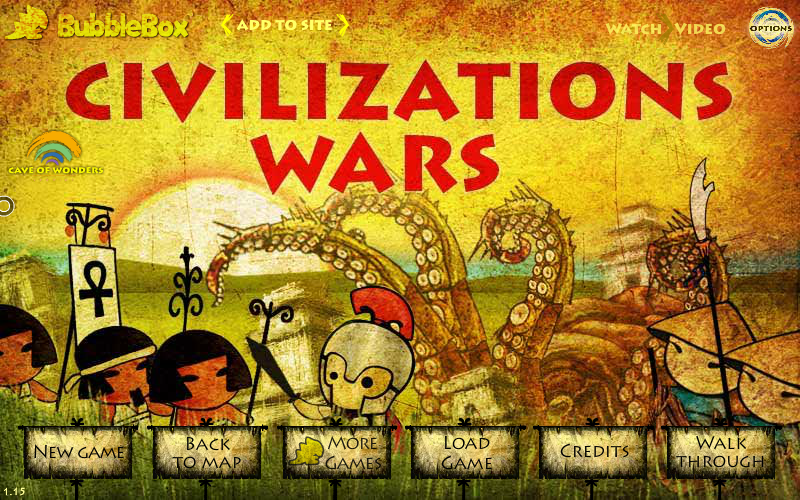 Civilizations Wars (Browser) screenshot: Start screen