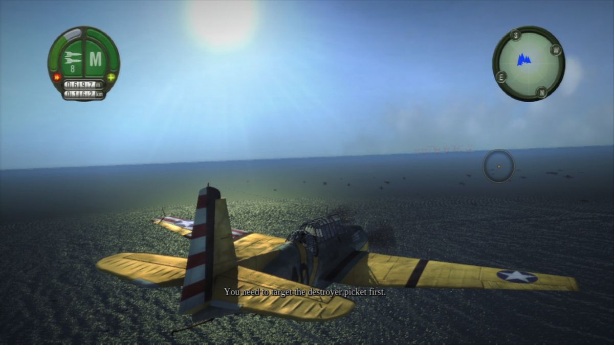 Damage Inc.: Pacific Squadron WWII (PlayStation 3) screenshot: Approaching the Japanese fleet.