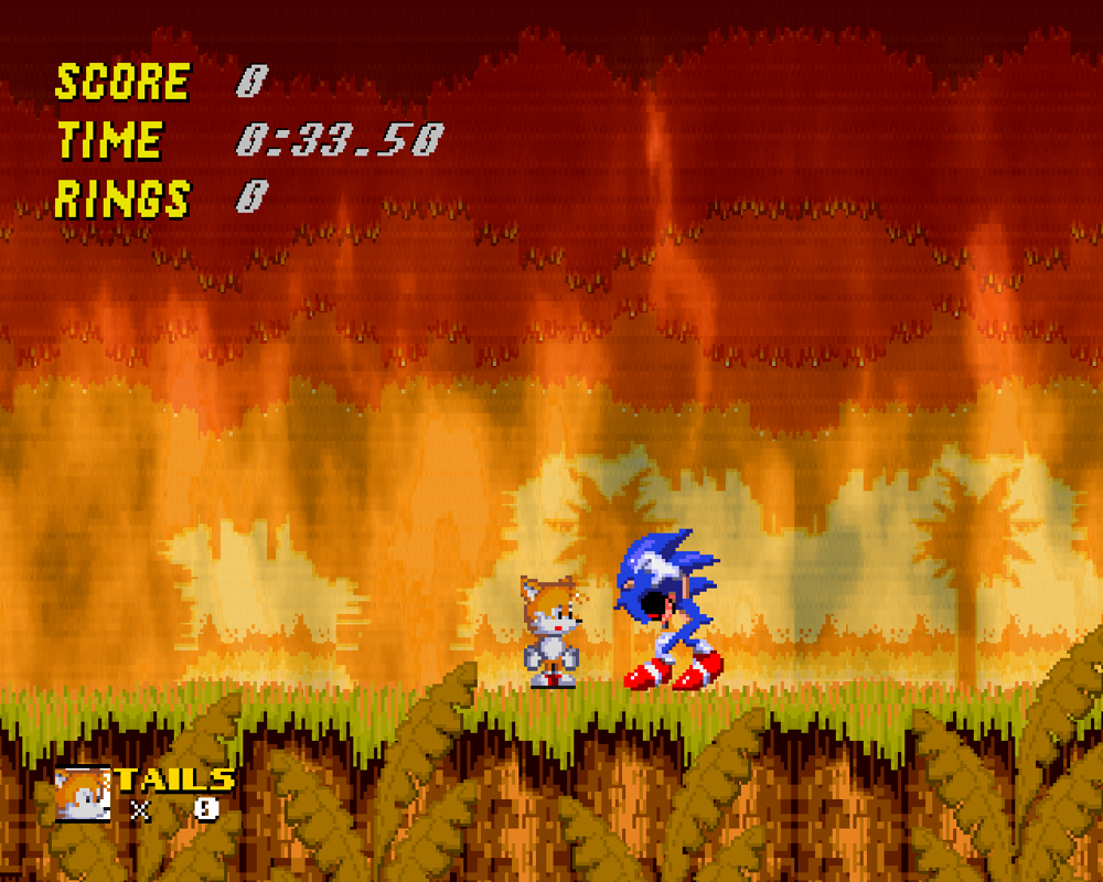 Sonic.EXE: The Game (Windows) screenshot: Gee, Sonic, you don't look right. Is something wrong?