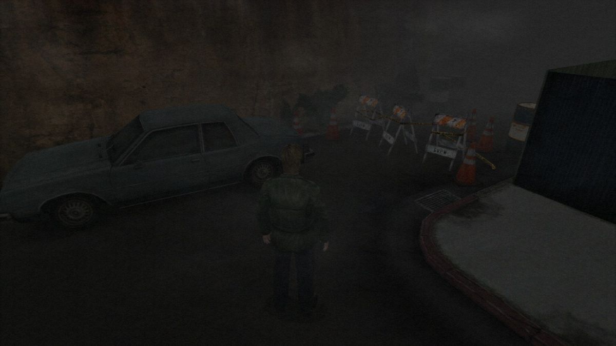 Silent Hill: HD Collection (PlayStation 3) screenshot: Silent Hill 2 - Guess the road's closed this way.