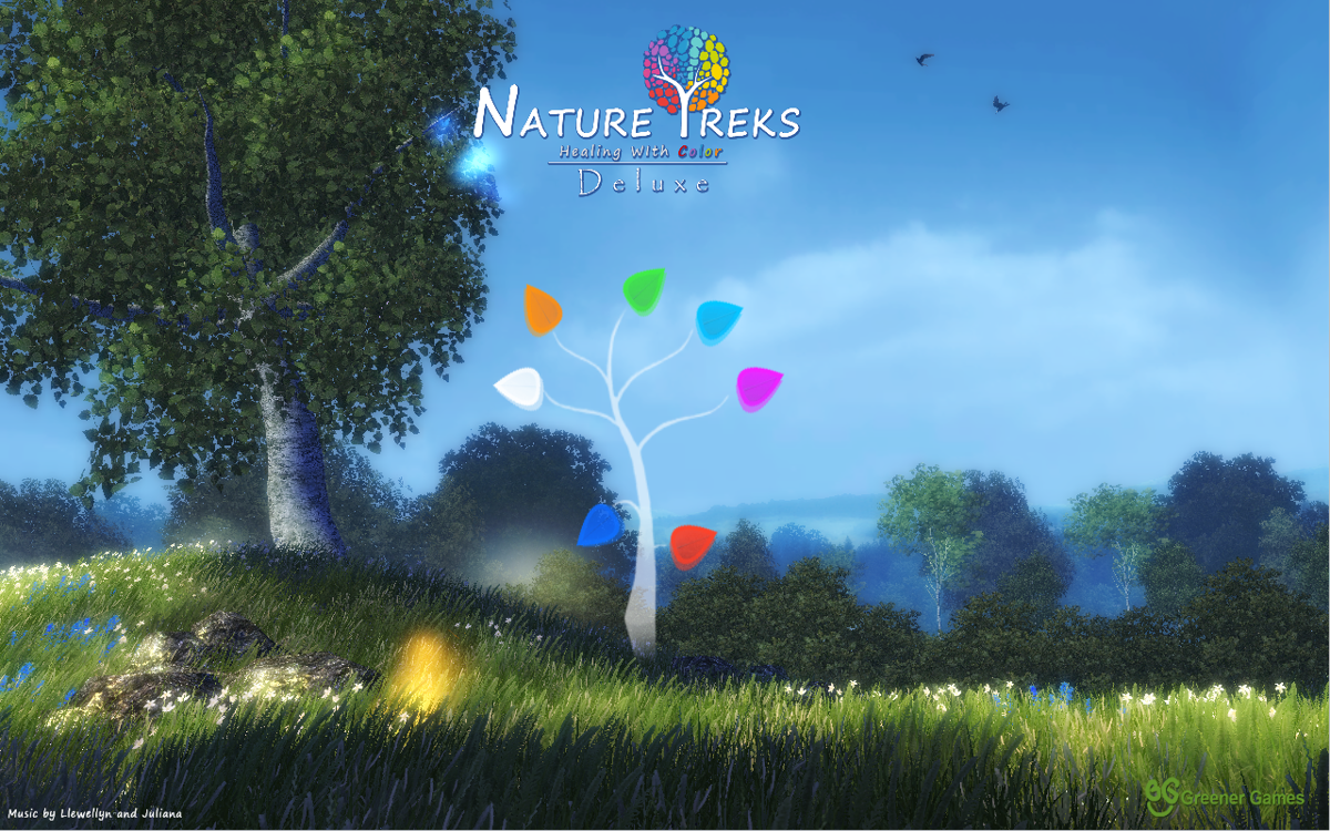 Nature Treks: Healing with Color Deluxe (Windows) screenshot: Main menu: Here you can select a nature trek theme as well as help and menu options